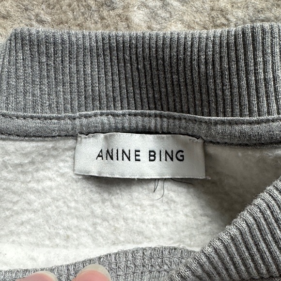 Anine Bing Heather Gray Spencer Sweatshirt - Picture 2 of 4
